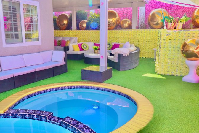Pink Luxe Spa Retreat: TikTok House with Slide, Jacuzzi, & Stargazing Dome image 5
