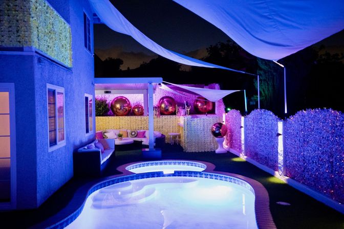 Pink Luxe Spa Retreat: TikTok House with Slide, Jacuzzi, & Stargazing Dome image 44