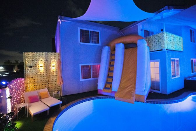 Pink Luxe Spa Retreat: TikTok House with Slide, Jacuzzi, & Stargazing Dome image 42