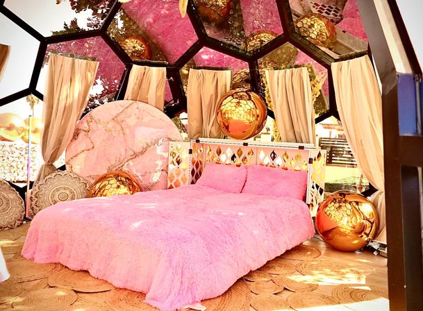 Pink Luxe Spa Retreat: TikTok House with Slide, Jacuzzi, & Stargazing Dome image 37