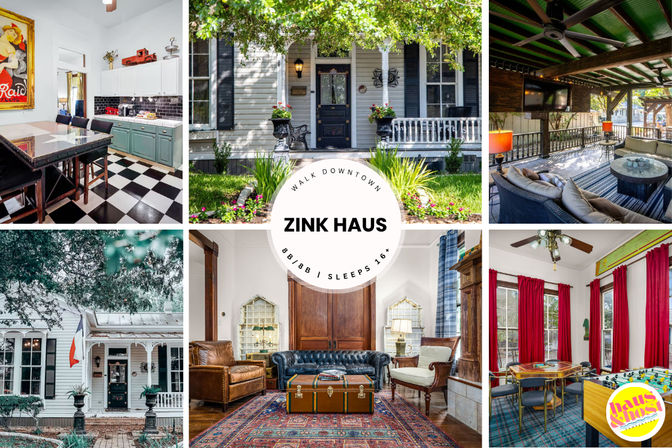 Zink Haus: Downtown New Braunfels Group Rental, Sleeps 16 image 1
