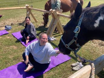 Horse Yoga on the Farm with Optional Hat Bar Experience image 12