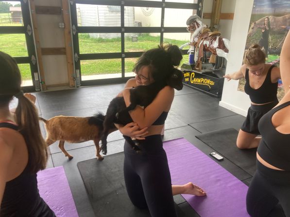 Goat Yoga Group Class on the Farm at Nashville Horse and Goat Yoga + Hat Bar Add-On image 80