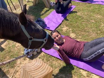 Horse Yoga on the Farm with Optional Hat Bar Experience image 3