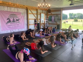Goat Yoga Group Class on the Farm at Nashville Horse and Goat Yoga + Hat Bar Add-On image 87