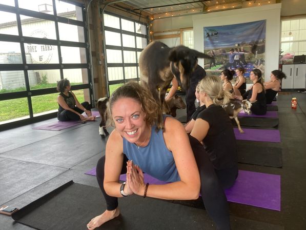 Goat Yoga Group Class on the Farm at Nashville Horse and Goat Yoga + Hat Bar Add-On image 81