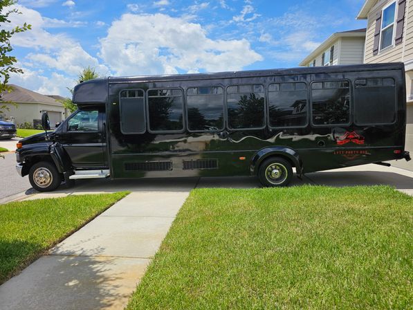 Luxury Party Bus Rental with Custom Bar image 1