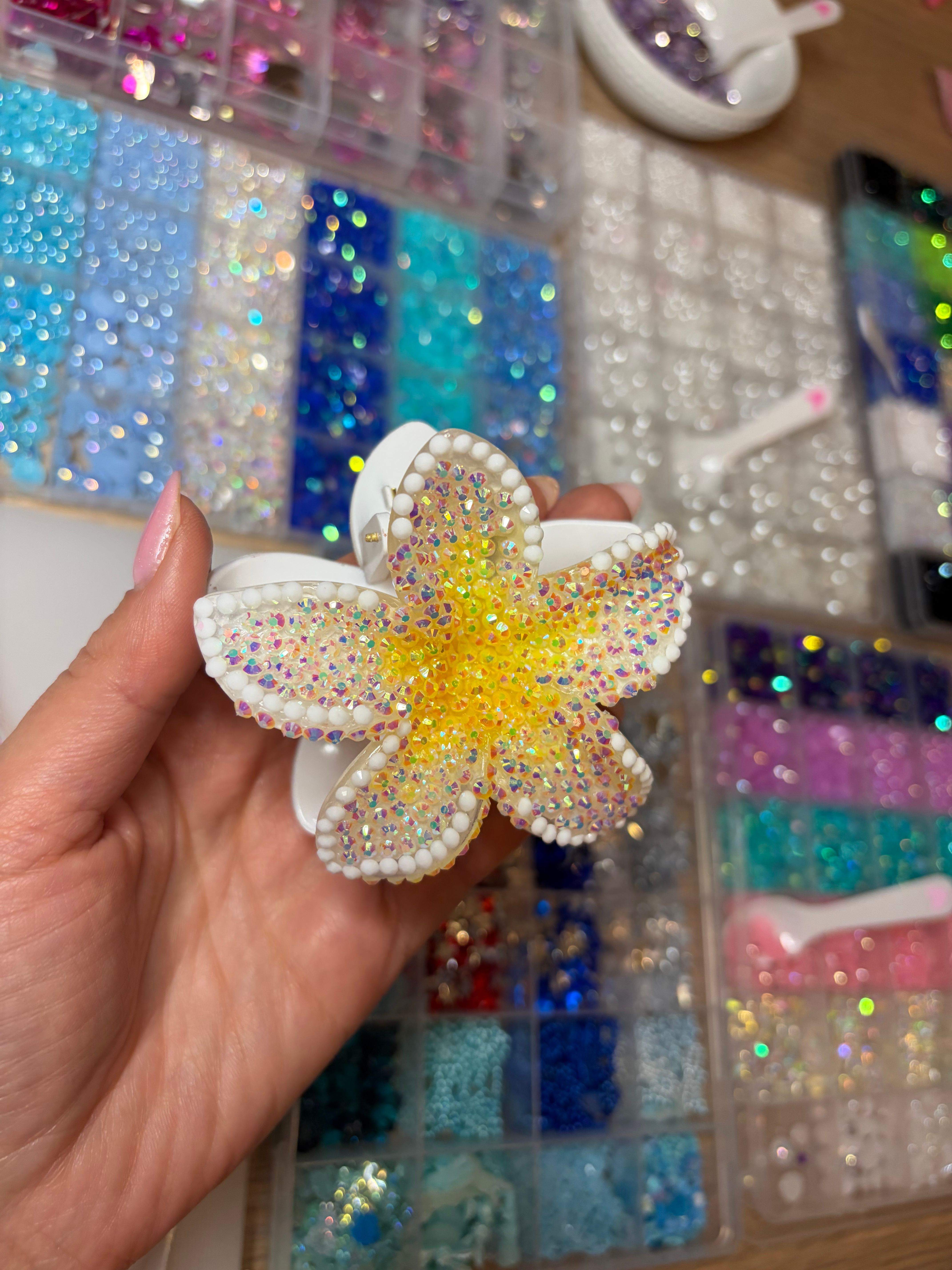Flower Hair clip Bedazzling Party: Embellish a Flower Clip to wear all summer long image 1