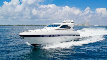Ultimate Miami Bachelorette Yacht Experience: 75' Mangusta M3 with Crew and Party Vibes image