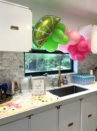 Bachelorette Airbnb Decor with Backdrops, Balloon Garlands, Bride Room, Fridge Stocking image 31