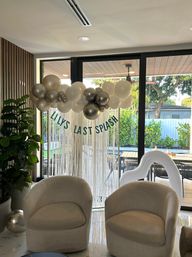 Bachelorette Airbnb Decor with Backdrops, Balloon Garlands, Bride Room, Fridge Stocking image 58