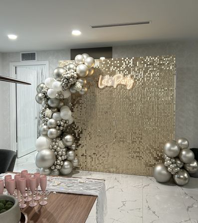 Bachelorette Airbnb Decor with Backdrops, Balloon Garlands, Bride Room, Fridge Stocking image 55