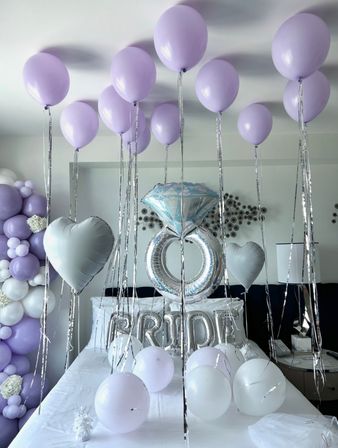 Beautiful Airbnb Decor with Backdrops, Balloon Garlands, Bride Room, Fridge Stocking image 8