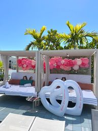 Bachelorette Airbnb Decor with Backdrops, Balloon Garlands, Bride Room, Fridge Stocking image 54