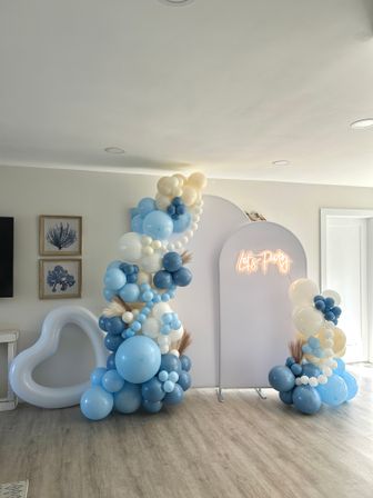 Beautiful Airbnb Decor with Backdrops, Balloon Garlands, Bride Room, Fridge Stocking image 46