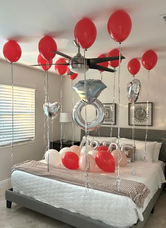 Beautiful Airbnb Decor with Backdrops, Balloon Garlands, Bride Room, Fridge Stocking image 50