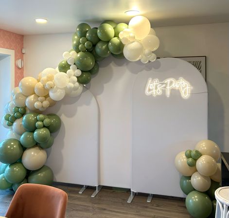 Beautiful Airbnb Decor with Backdrops, Balloon Garlands, Bride Room, Fridge Stocking image 26