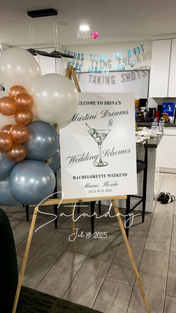 Bachelorette Airbnb Decor with Backdrops, Balloon Garlands, Bride Room, Fridge Stocking image 71