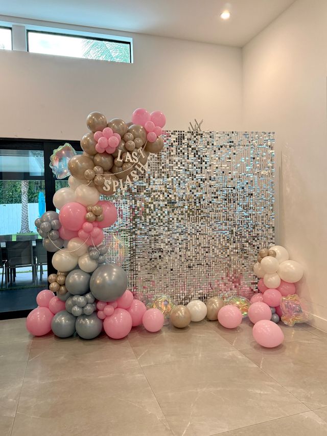 Bachelorette Airbnb Decor with Backdrops, Balloon Garlands, Bride Room, Fridge Stocking image 4
