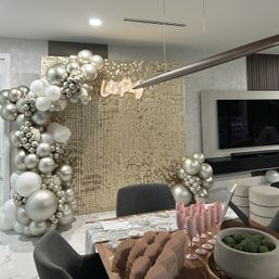 Bachelorette Airbnb Decor with Backdrops, Balloon Garlands, Bride Room, Fridge Stocking image 57