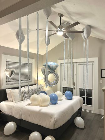 Bachelorette Airbnb Decor with Backdrops, Balloon Garlands, Bride Room, Fridge Stocking image 50