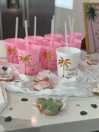 Bachelorette Airbnb Decor with Backdrops, Balloon Garlands, Bride Room, Fridge Stocking image 27