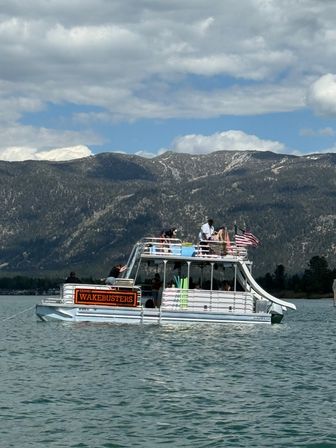 30ft Double Decker Party Pontoon with Waterslides! image 1
