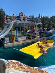 30ft Double Decker Party Pontoon with Waterslides! image 4