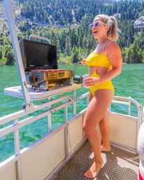 30ft Double Decker Party Pontoon with Waterslides! image 7