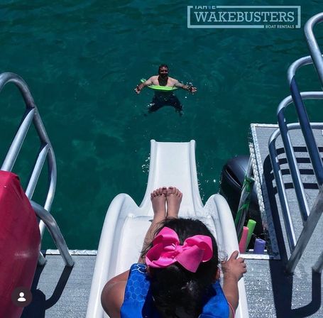 30ft Double Decker Party Pontoon with Waterslides! image 3