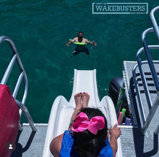 30ft Double Decker Party Pontoon with Waterslides! image 3