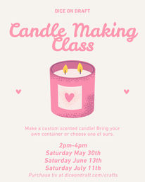 Saturday Craft Classes at Dice on Draft! image