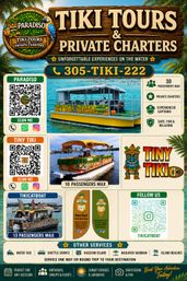 Paradiso Tiki Tours — Miami's Only BYOB Tiki Boat Cruise to Haulover Sandbar & Raccoon Island image