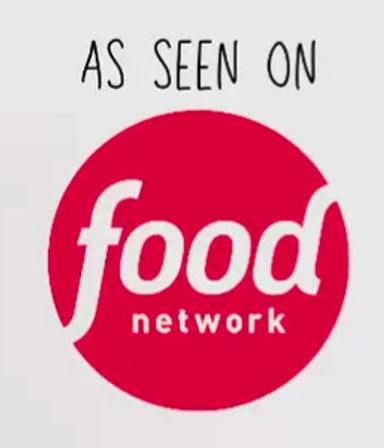 Red circular TV channel logo with white stylized script and small lowercase tagline inside the circle, with "As Seen On" text above.